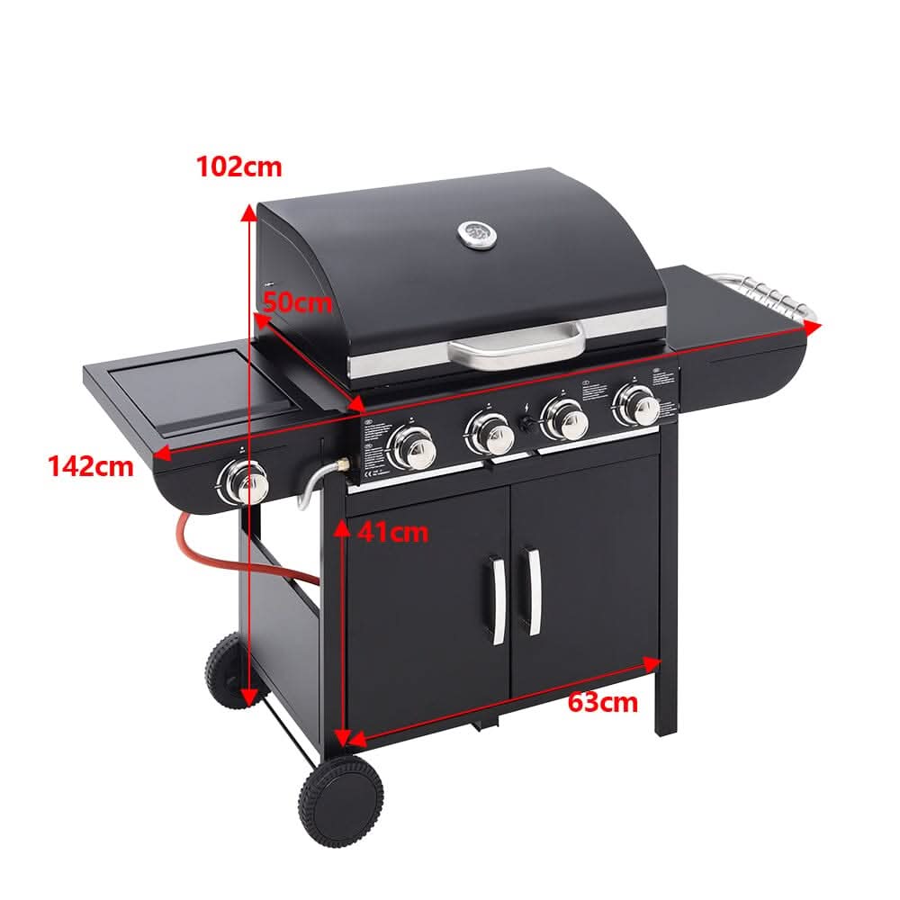 3/4/5-Burner Outdoor Gas Burner with Side Burner Gas Gill