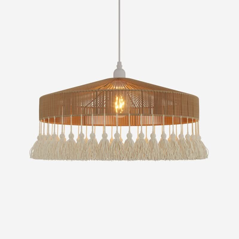 Lightsin Tassel Breeze Woven Pendant Light | Handcrafted Paper Rope Boho Ceiling Lamp