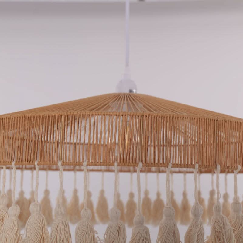 Lightsin Tassel Breeze Woven Pendant Light | Handcrafted Paper Rope Boho Ceiling Lamp