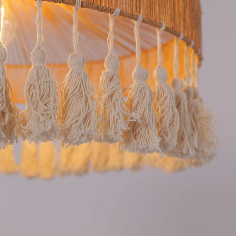 Lightsin Tassel Breeze Woven Pendant Light | Handcrafted Paper Rope Boho Ceiling Lamp