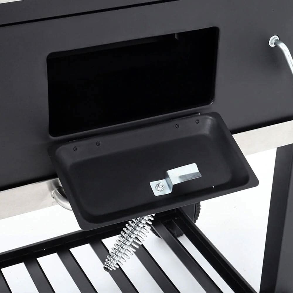 3ft Outdoor Carbon Steel BBQ Cooker BBQ Grill Side Shelves