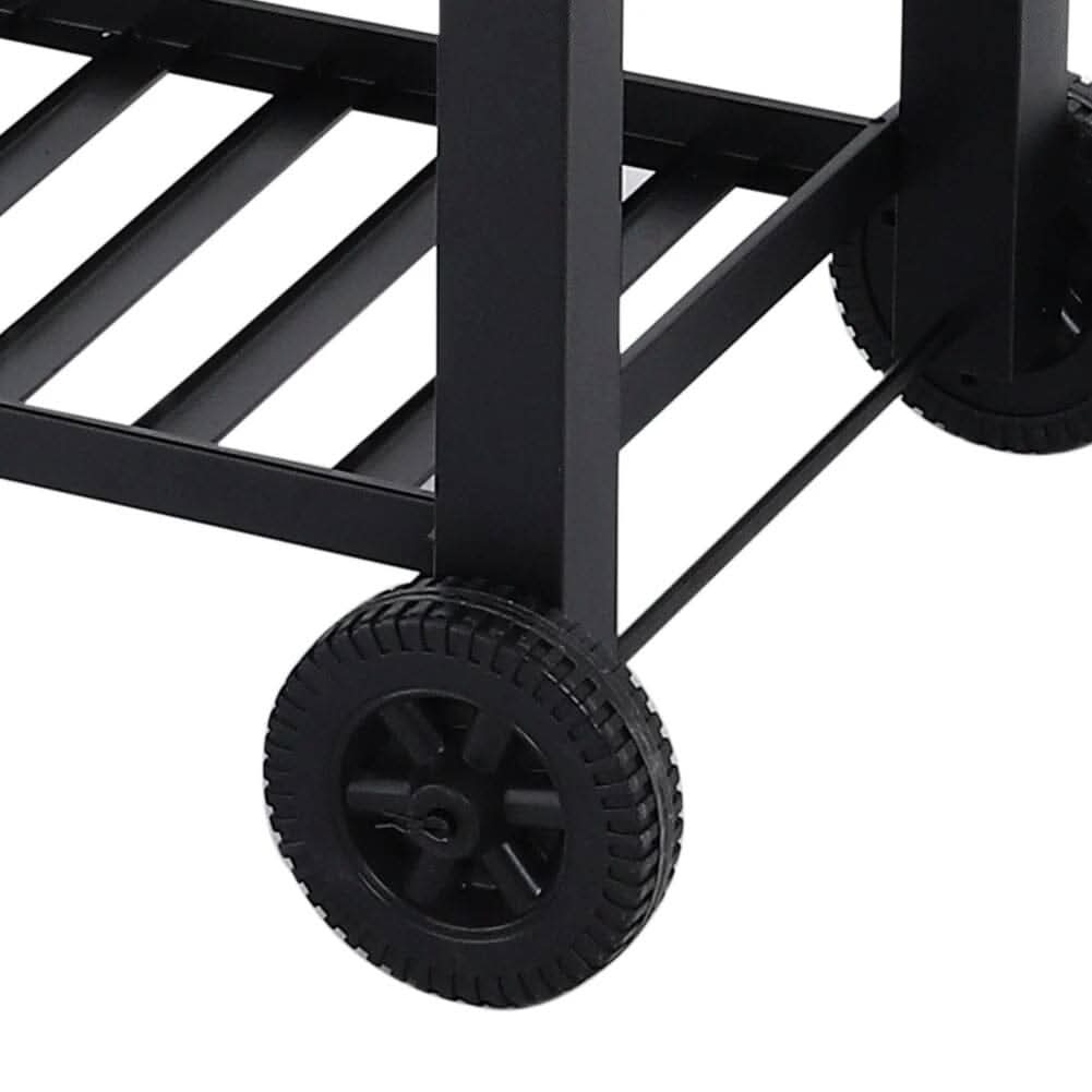 3ft Outdoor Carbon Steel BBQ Cooker BBQ Grill Side Shelves