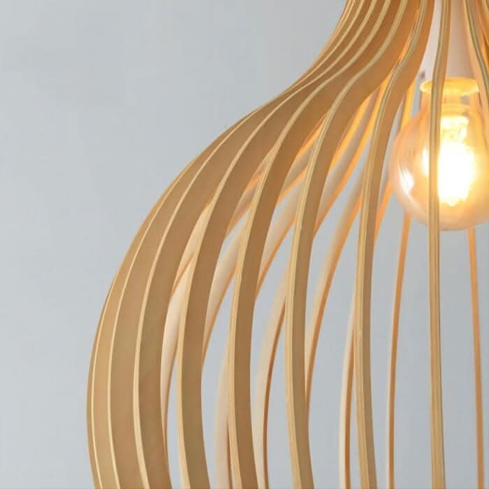 Lightsin Shadome-Nordic Wooden Cage Hanging Pendant Light