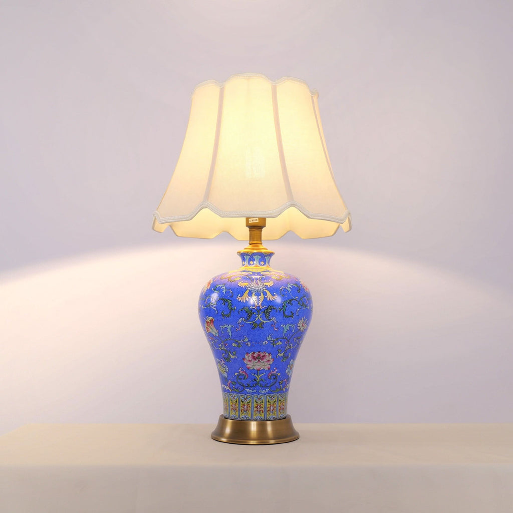 Lightsin Elegant Handcrafted Ceramic Table Lamp Collection with Floral Design