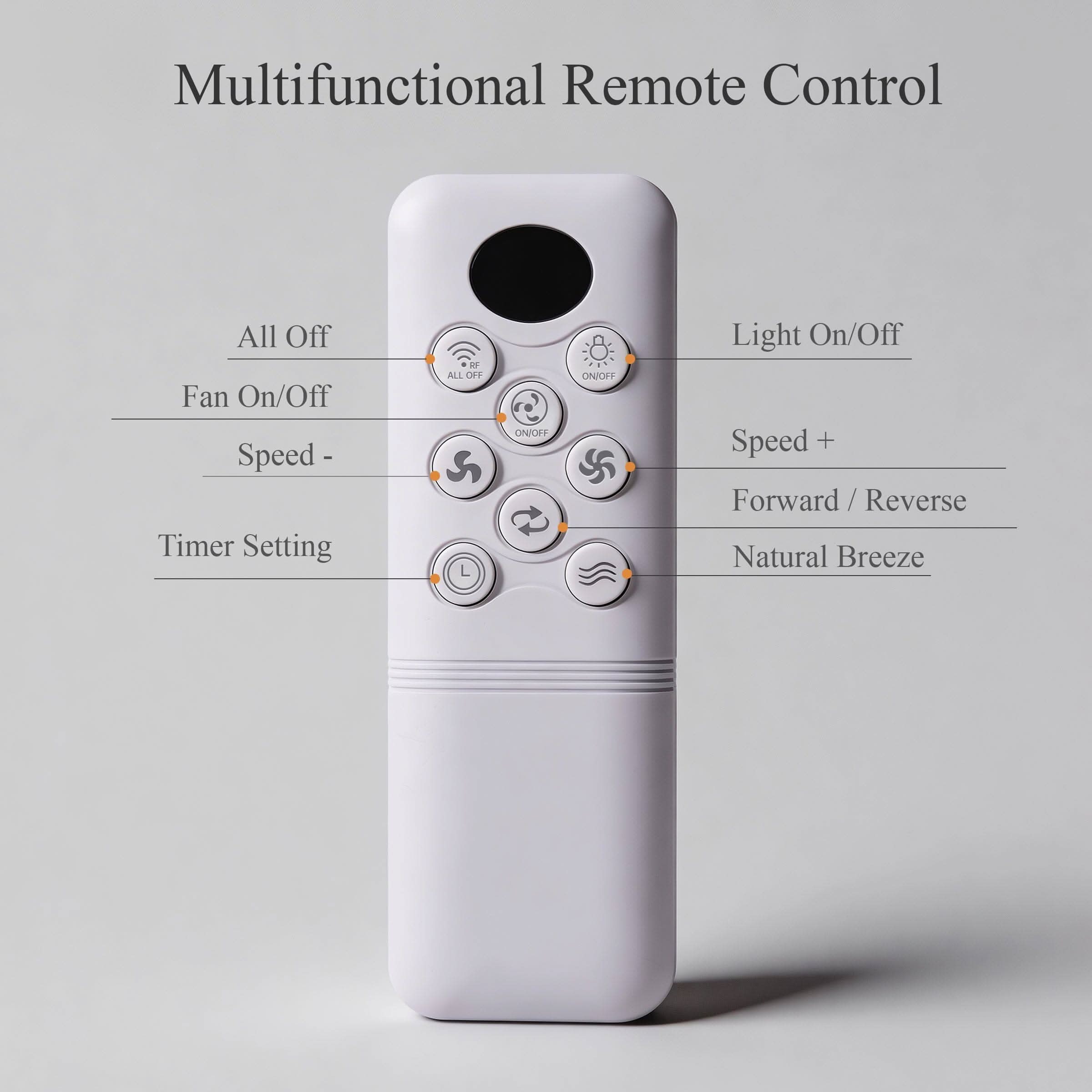 Lightsin Modern Ceiling Fan Light with Remote Control Low-Noise Adjustable Fan Light