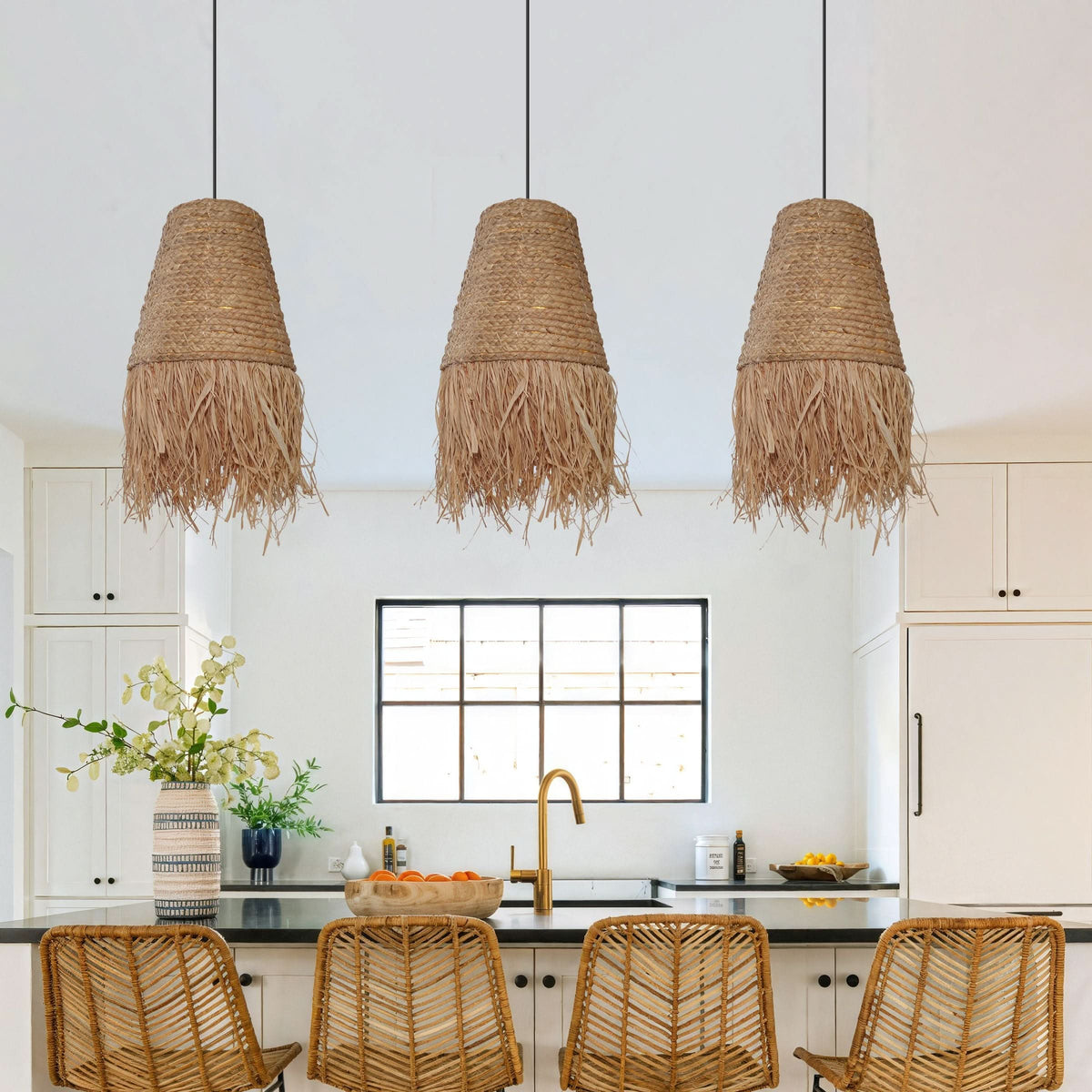 Lightsin Zen Wabi-Sabi Woven Pendant Light with Natural Grass Texture