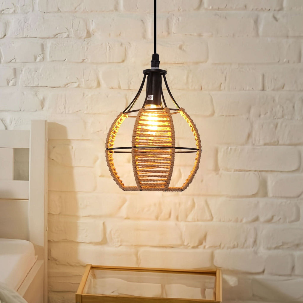 ‍Lightsin Woven Paper Rope Pendant Light for Cozy Elegance and Timeless Charm (100% off)