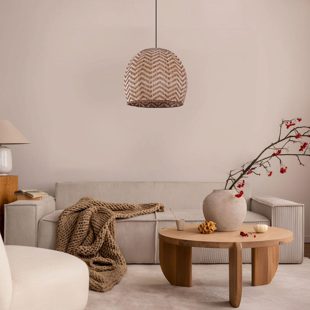 Lightsin Woven Rattan Ceiling Light with Wave Details for Modern Ceiling Lights