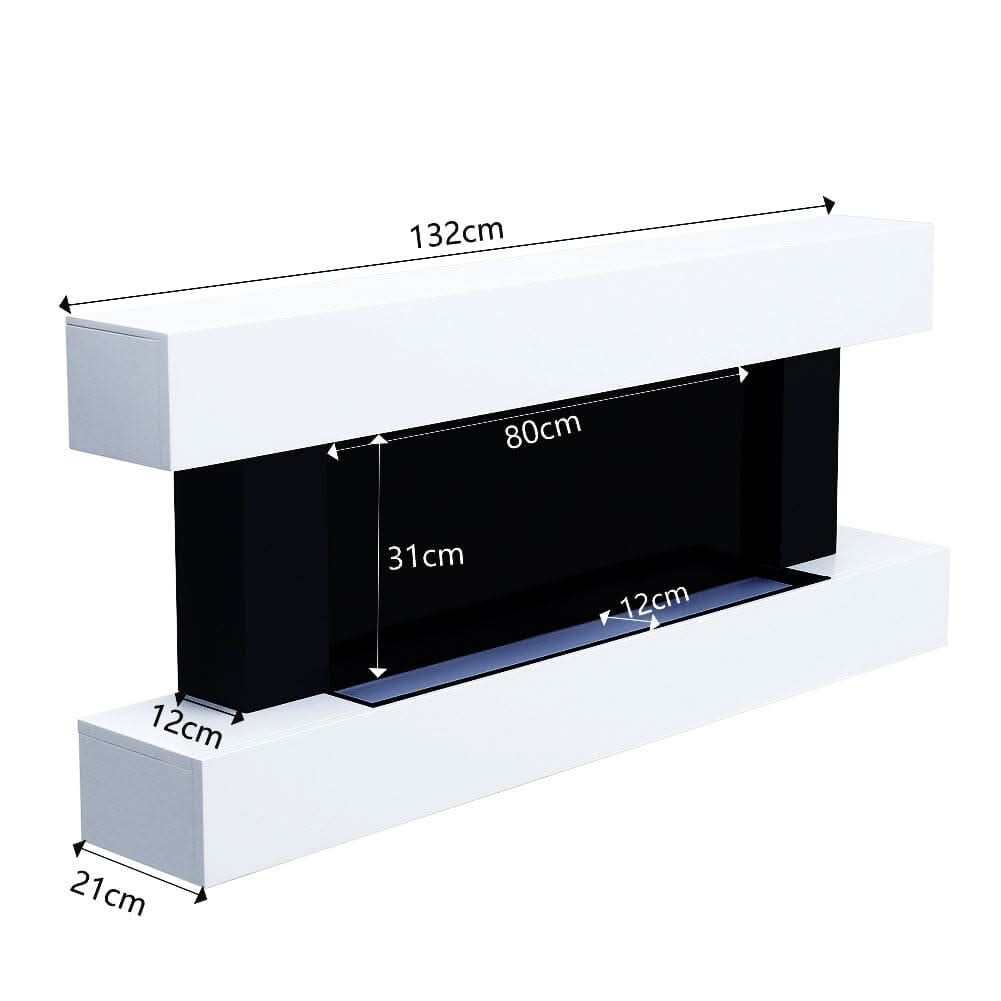 52 Inch Electric Fireplace Set 2000W Wall Mounted Heater Remote Control Fireplaces