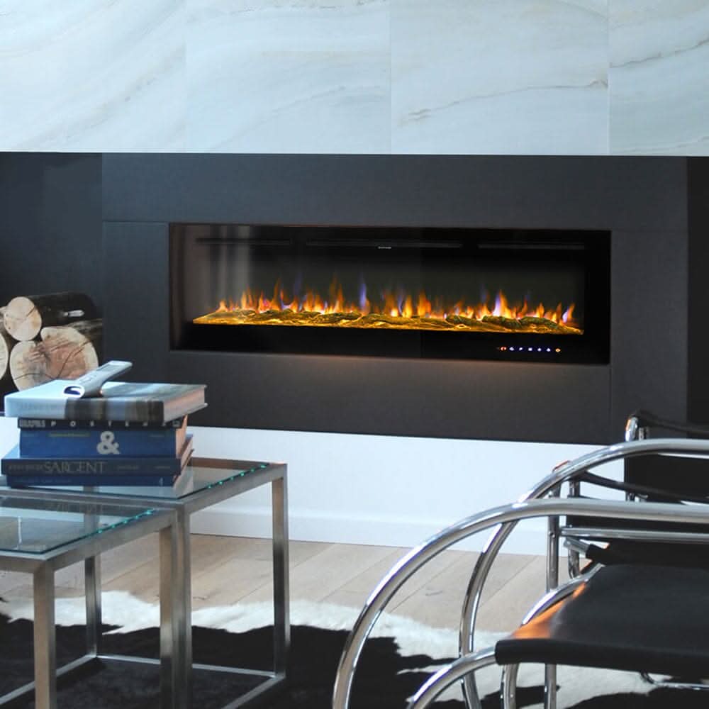 70/80/100 Inch Inset Electric Fireplace Built-In Heater with 9 Flame Colour