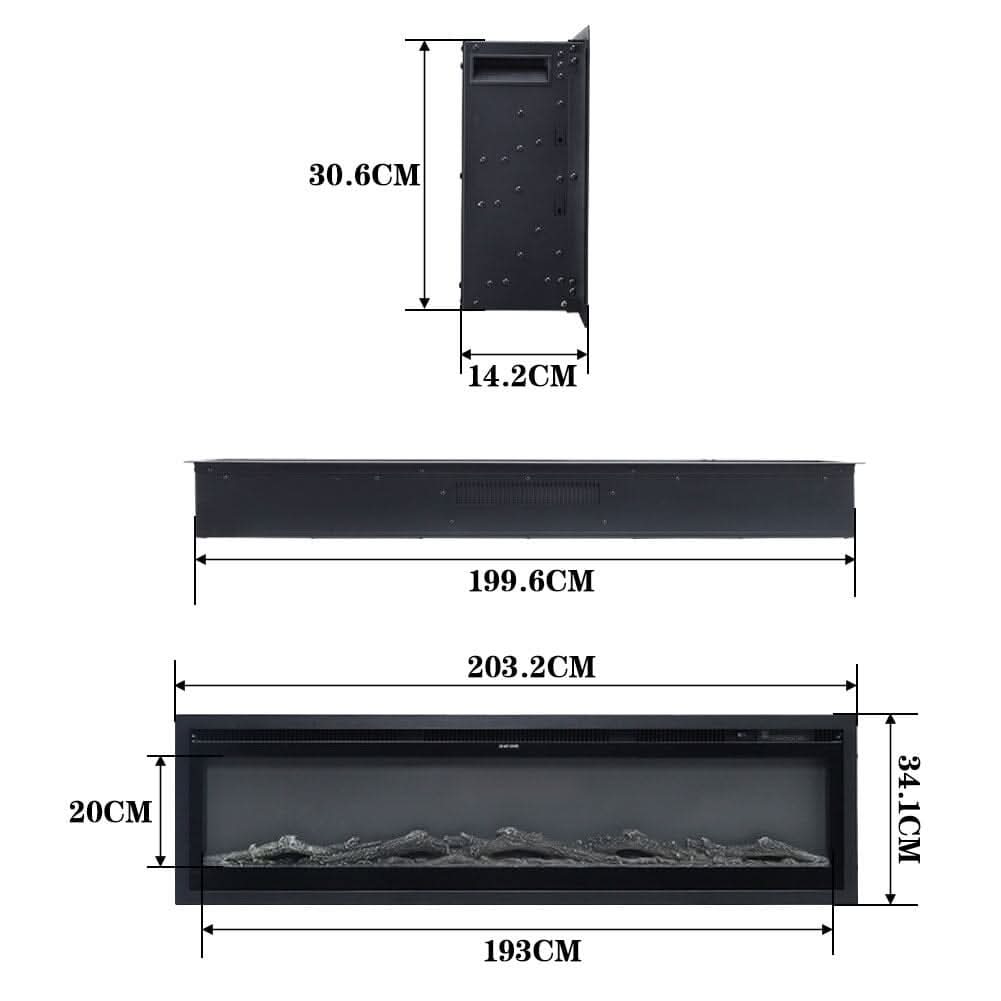 70/80/100 Inch Electric Fireplace with Remote 9 Flame Colours Freestanding Fireplaces