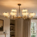 Lightsin Luxury Metal Chandelier for Living Room with Tri-Colour Lighting Options