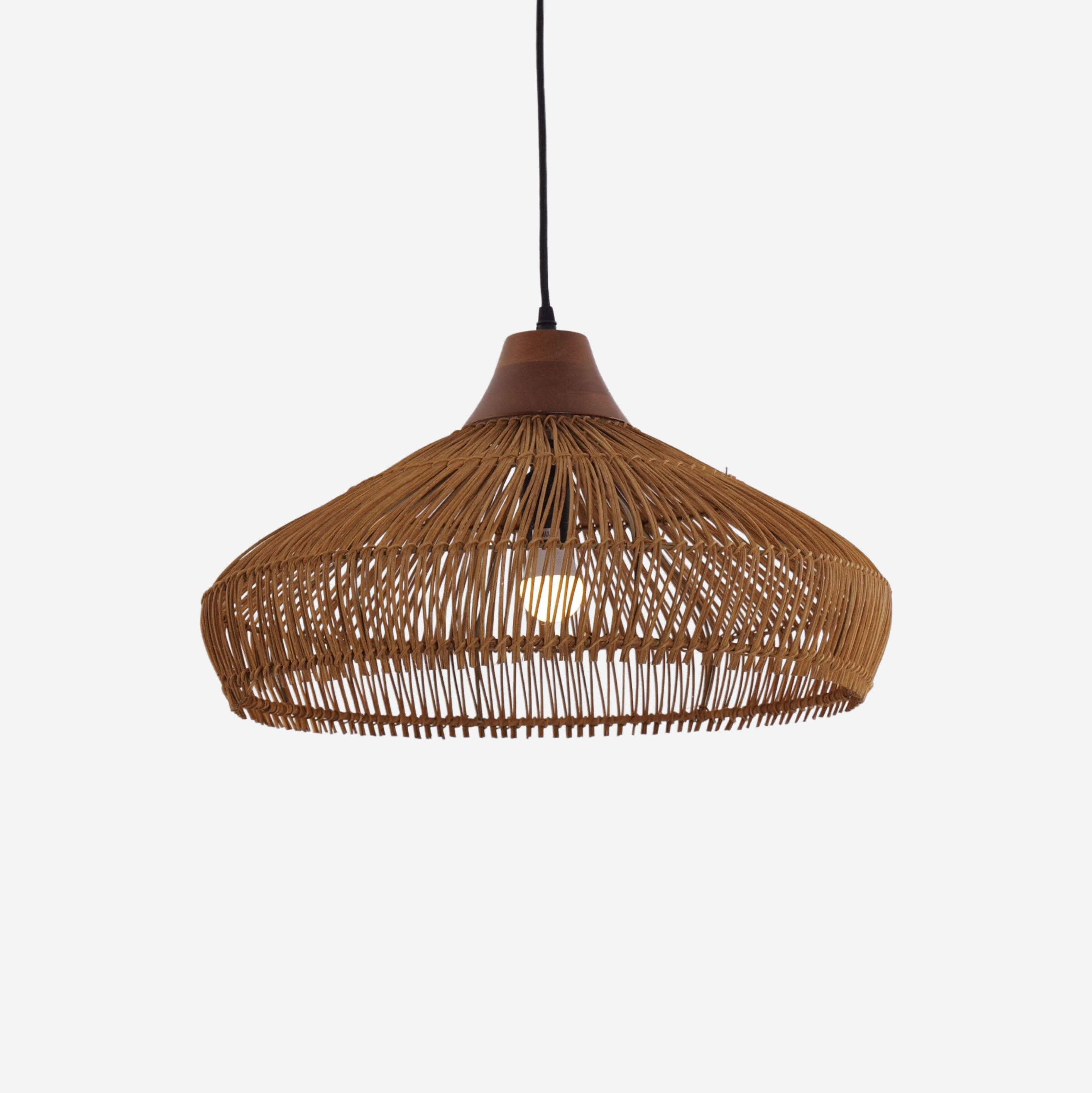 Lightsin Bell-Shaped Handcrafted Bamboo Kitchen Pendant Lighting
