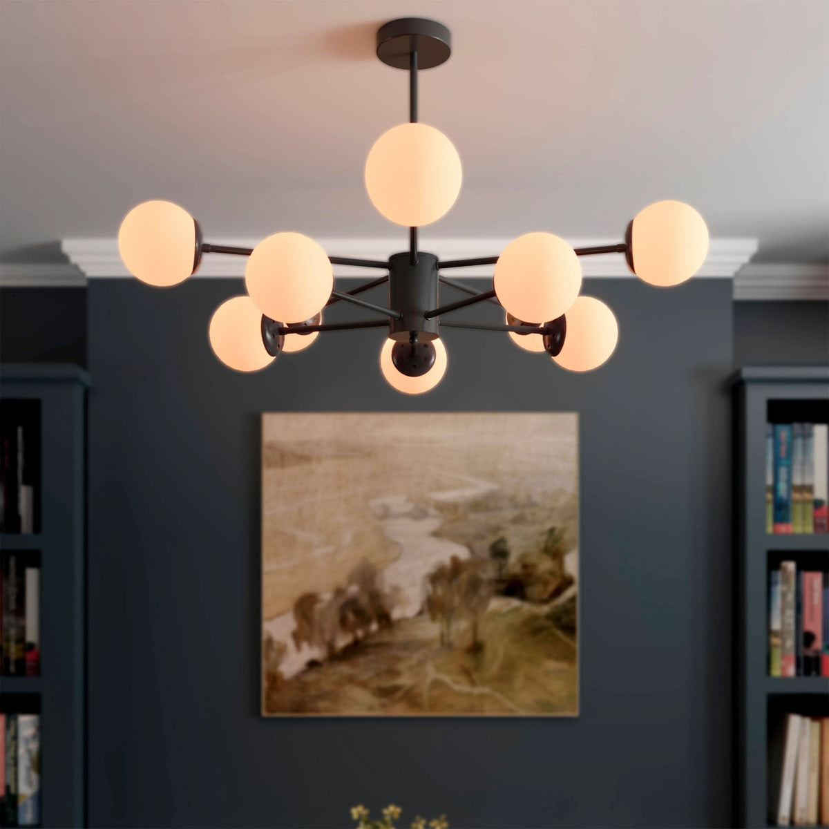 Lightsin Cumulus - Modern Metal Chandelier Tubular Design Chandelier with LED White Shade